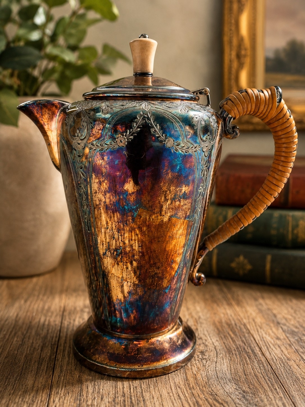 Antique EPBM Silver-Plated Britannia Metal Coffee Pot, circa 1890–1915